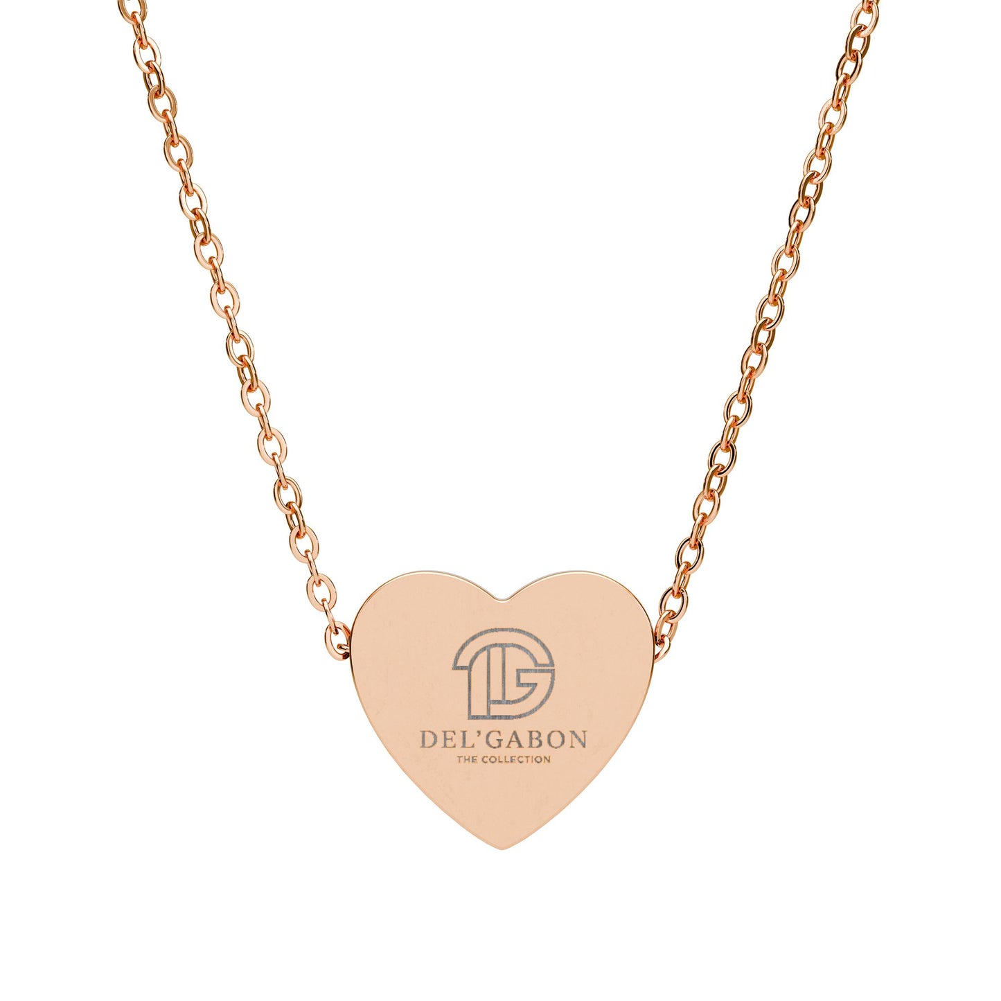 Del’Gabon Engravable Heart Necklace - Personalized Initials Sterling Pendant