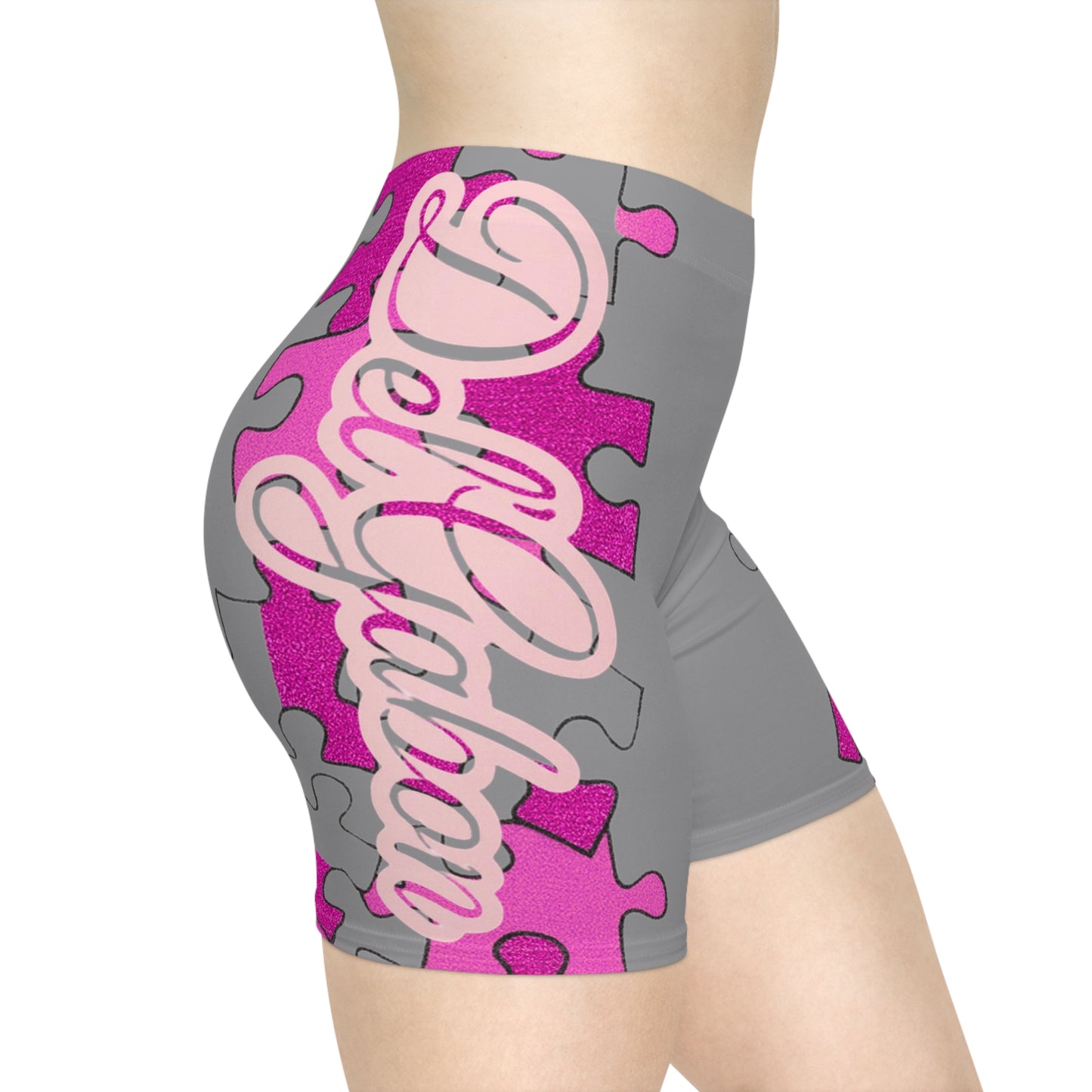 Del’Gabon- Puzzled Biker Shorts