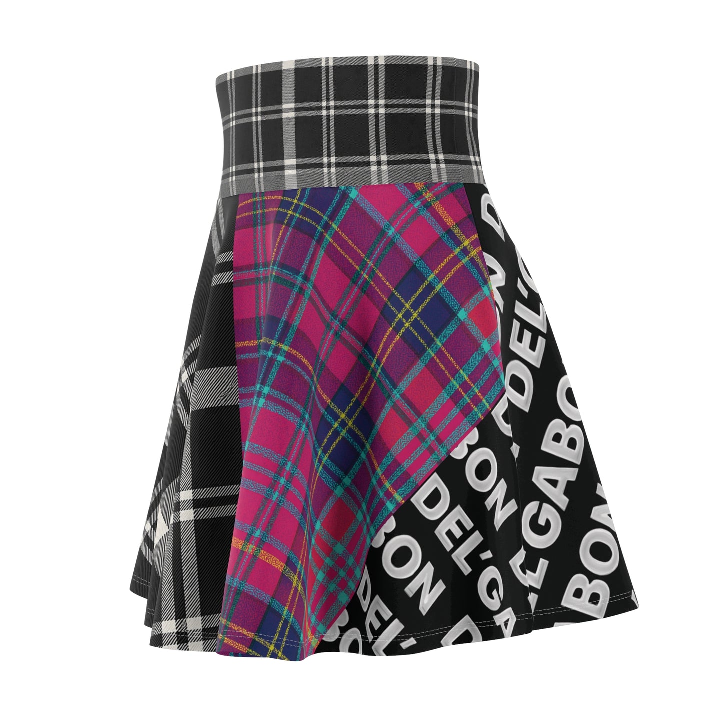 Del’Gabon-Plaid Women's Skater Skirt,