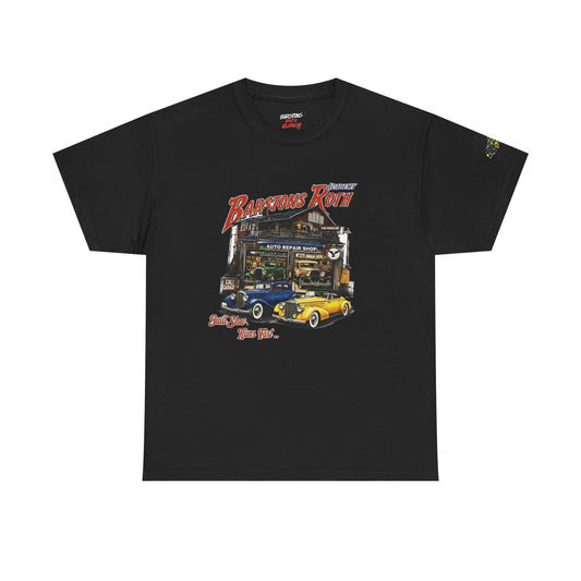 Barstons Roth Academy Vintage Auto Garage Tee SCAN-ENABLED
