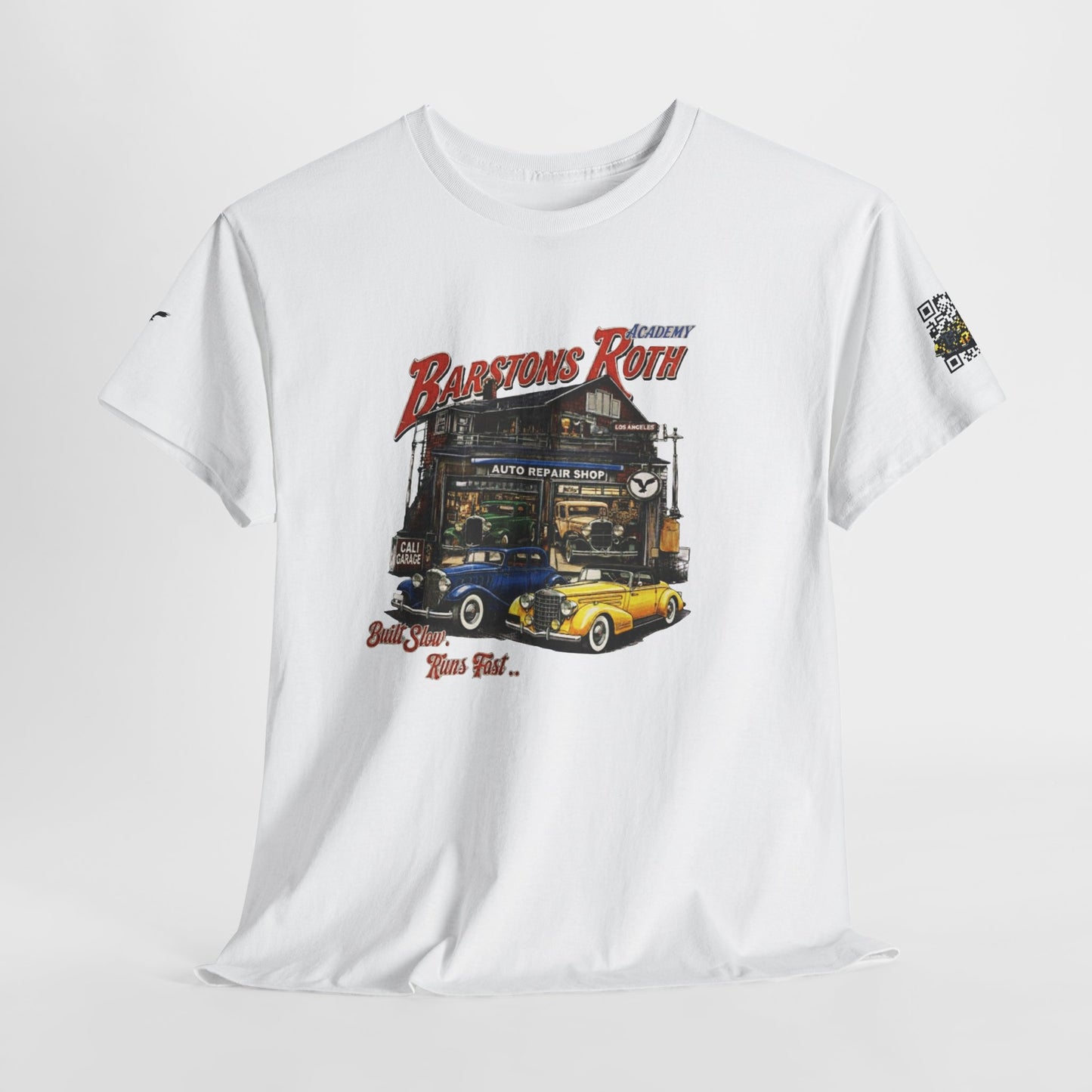 Barstons Roth Academy Vintage Auto Garage Tee SCAN-ENABLED