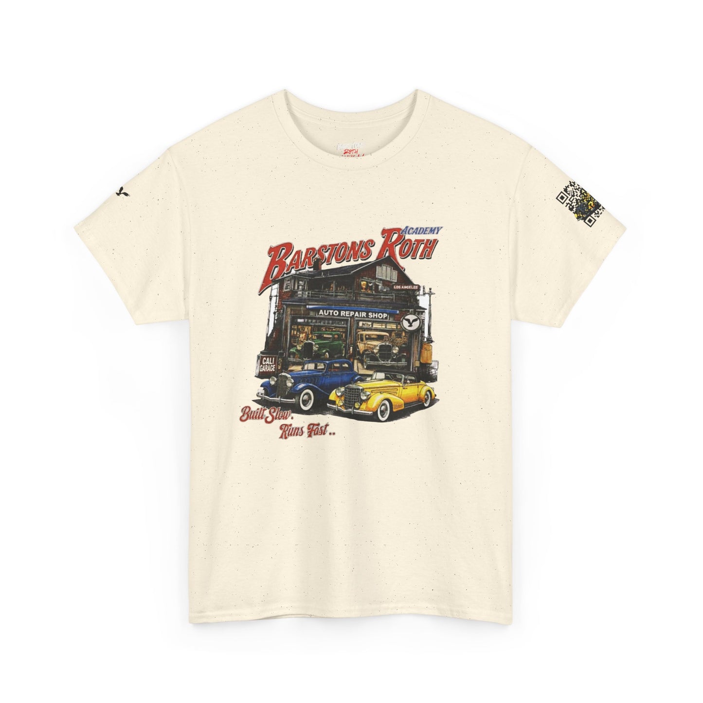 Barstons Roth Academy Vintage Auto Garage Tee SCAN-ENABLED