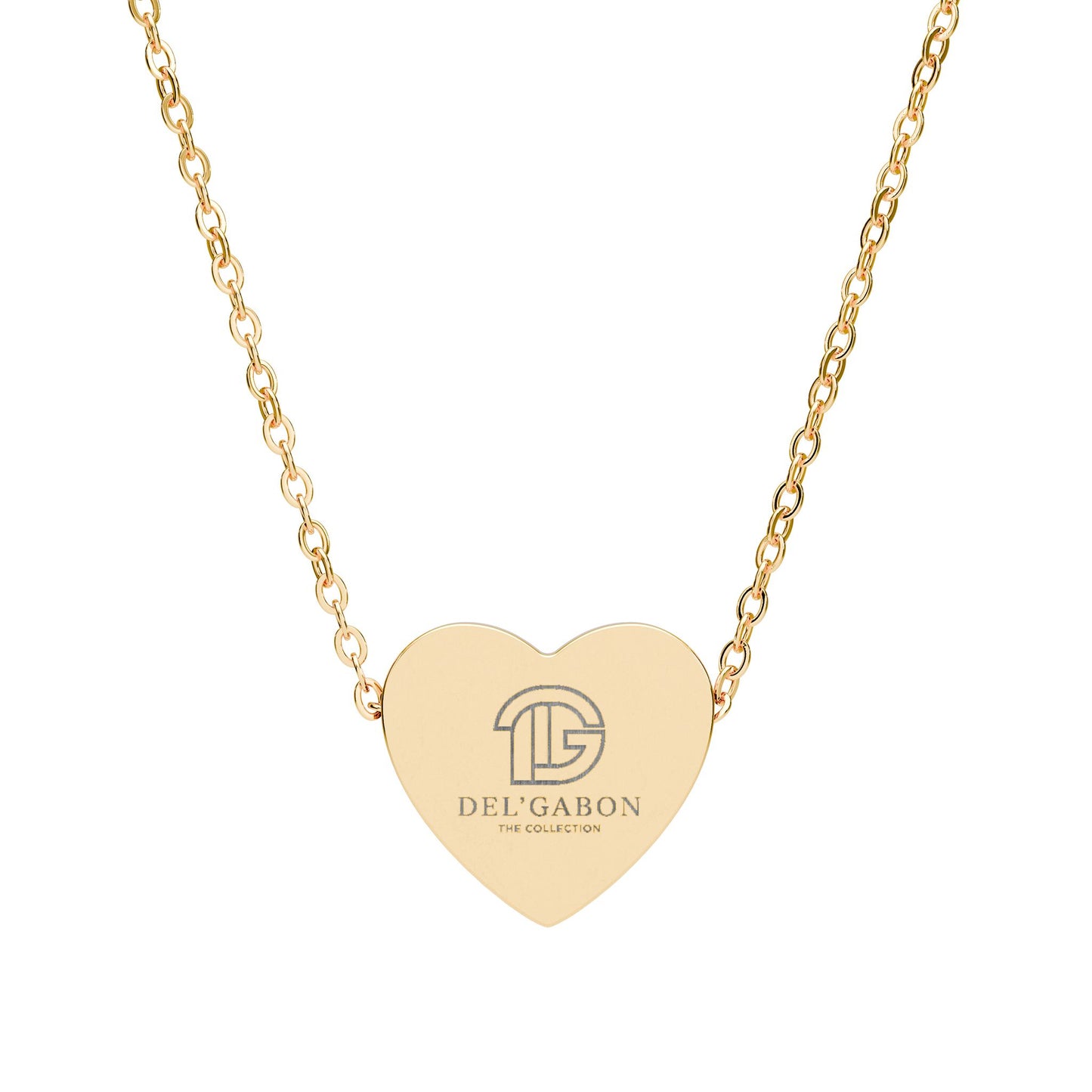 Del’Gabon Engravable Heart Necklace - Personalized Initials Sterling Pendant