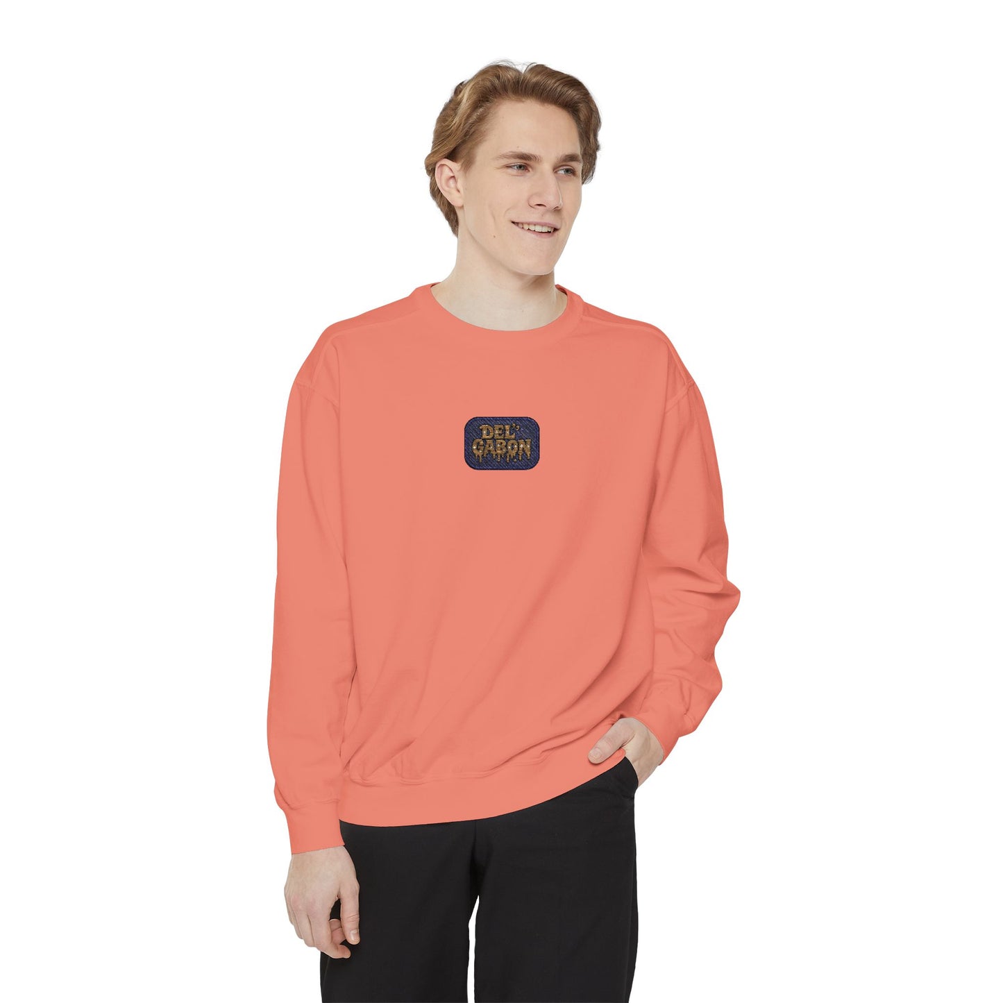Del’Gabon-embroidery stamped sweatshirt