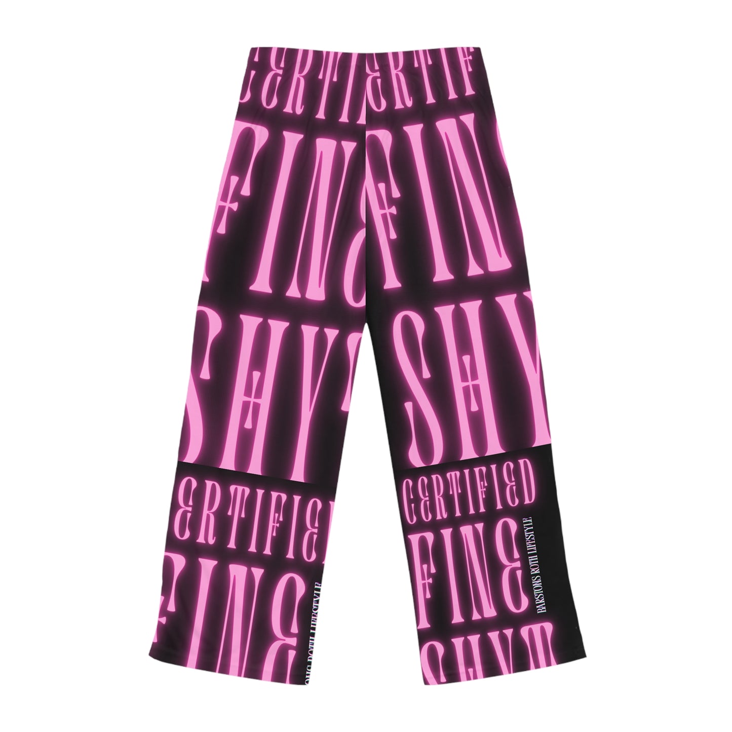 Trendy Women's Pajama Pants with Bold Pink Graphic