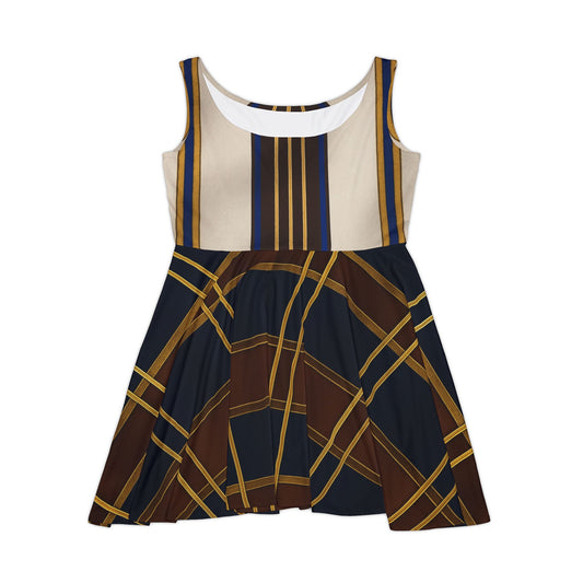 Del’Gabon-Chic Plaid Women's Skater Dress