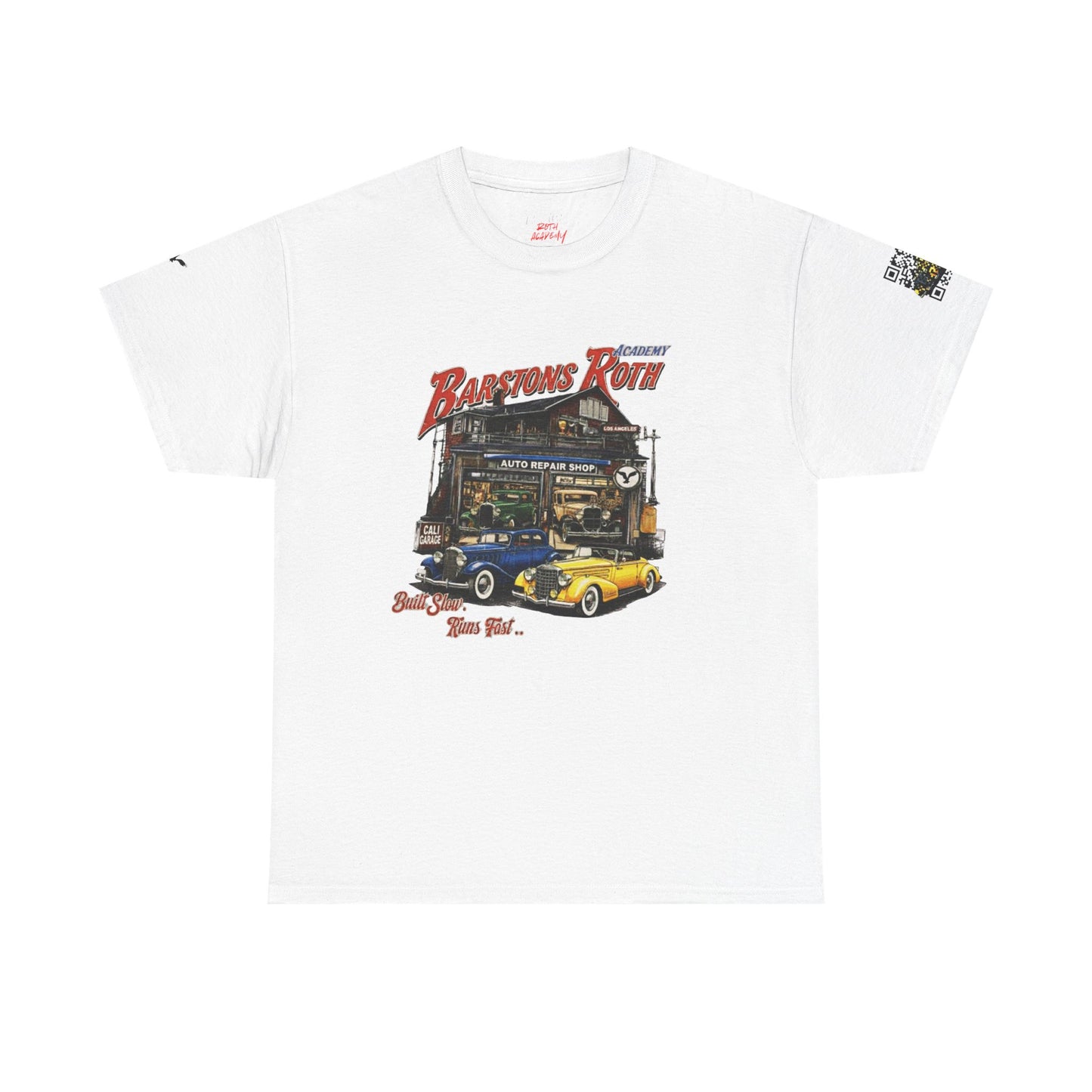 Barstons Roth Academy Vintage Auto Garage Tee SCAN-ENABLED
