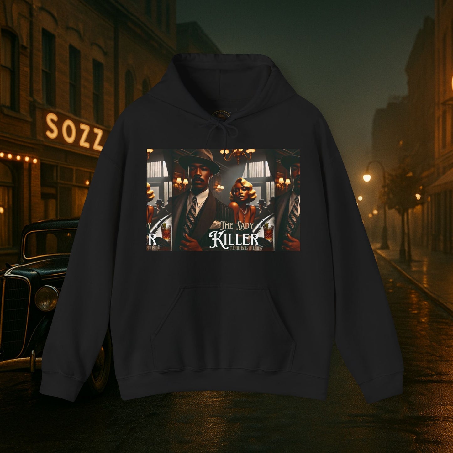 Vintage Noir Hoodie - 1930s Lady Killer Collection