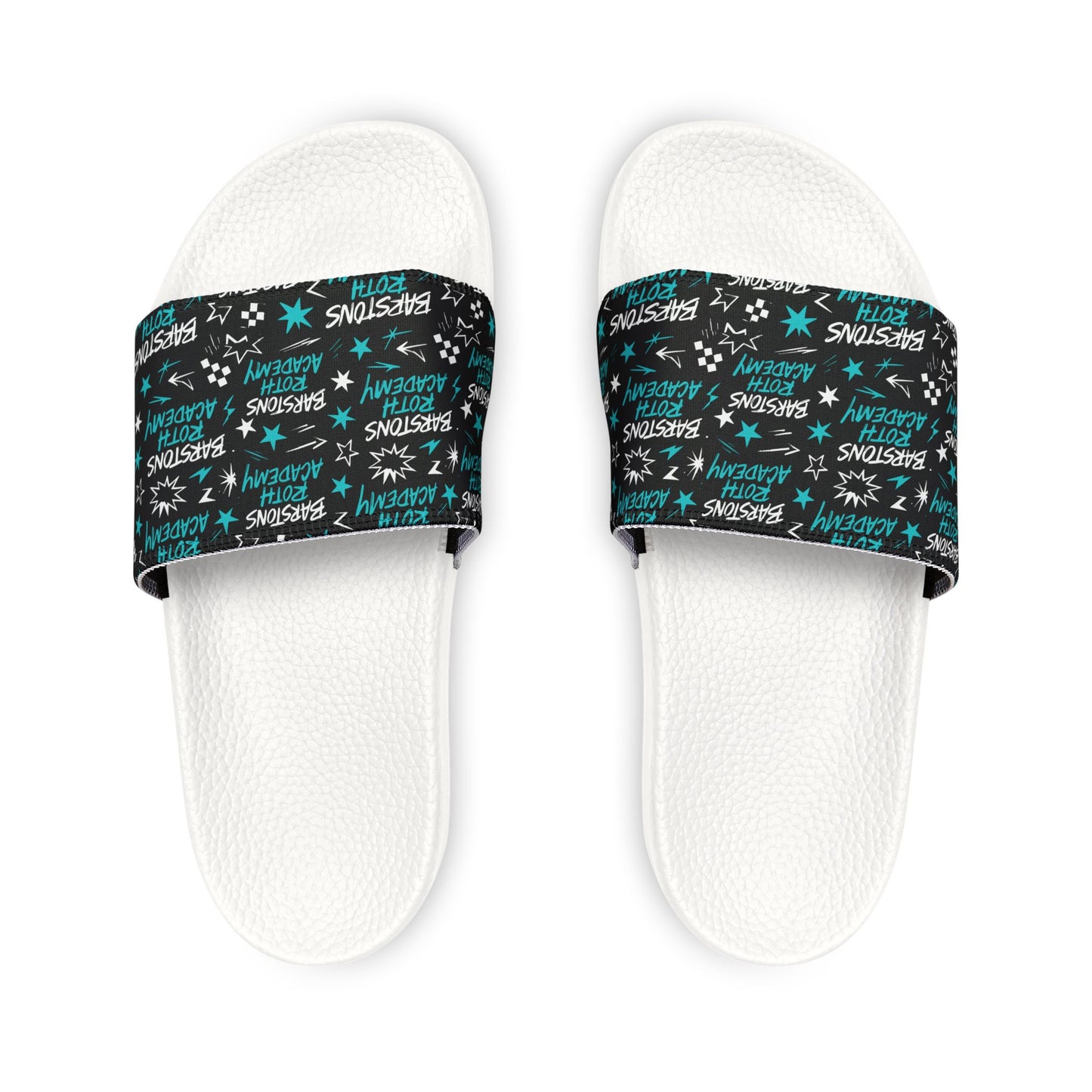 Barstons Roth Academy Men's Slide Sandals — Holiday 'Seasons Greetings' Patterned Removable-Strap Slides