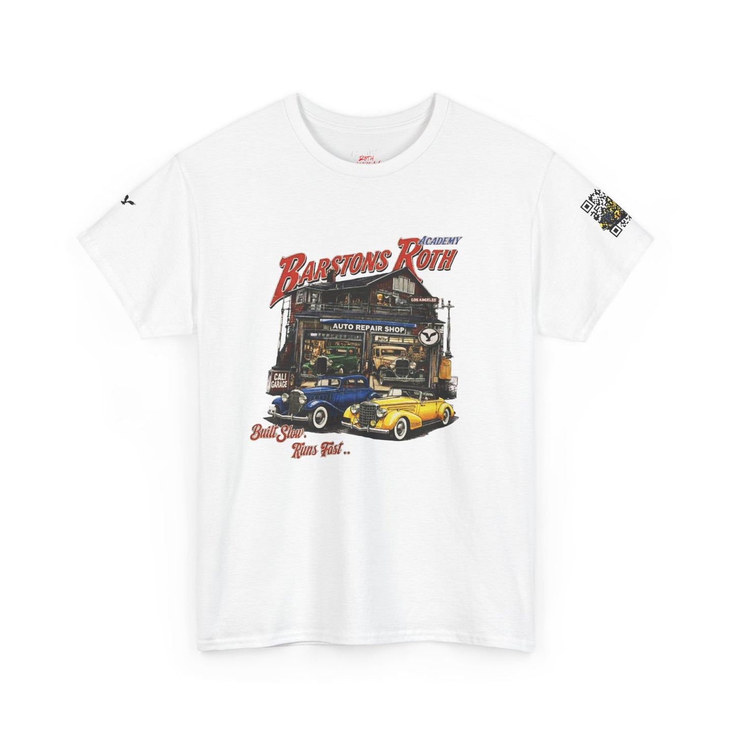 Barstons Roth Academy Vintage Auto Garage Tee SCAN-ENABLED