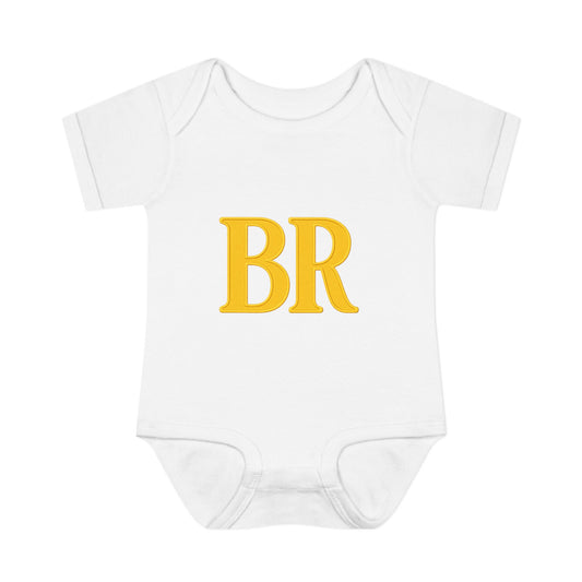Little legends Barstons Roth Yellow Initials onesie
