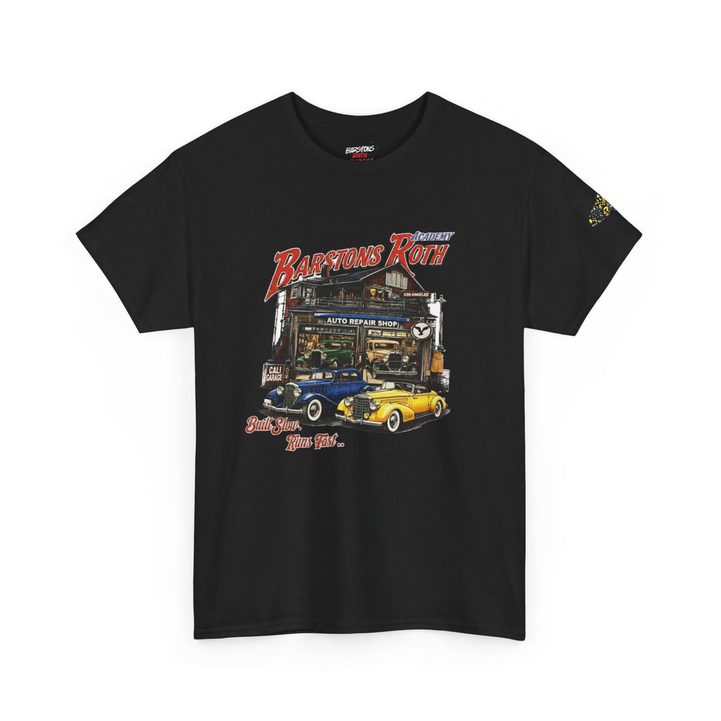 Barstons Roth Academy Vintage Auto Garage Tee SCAN-ENABLED
