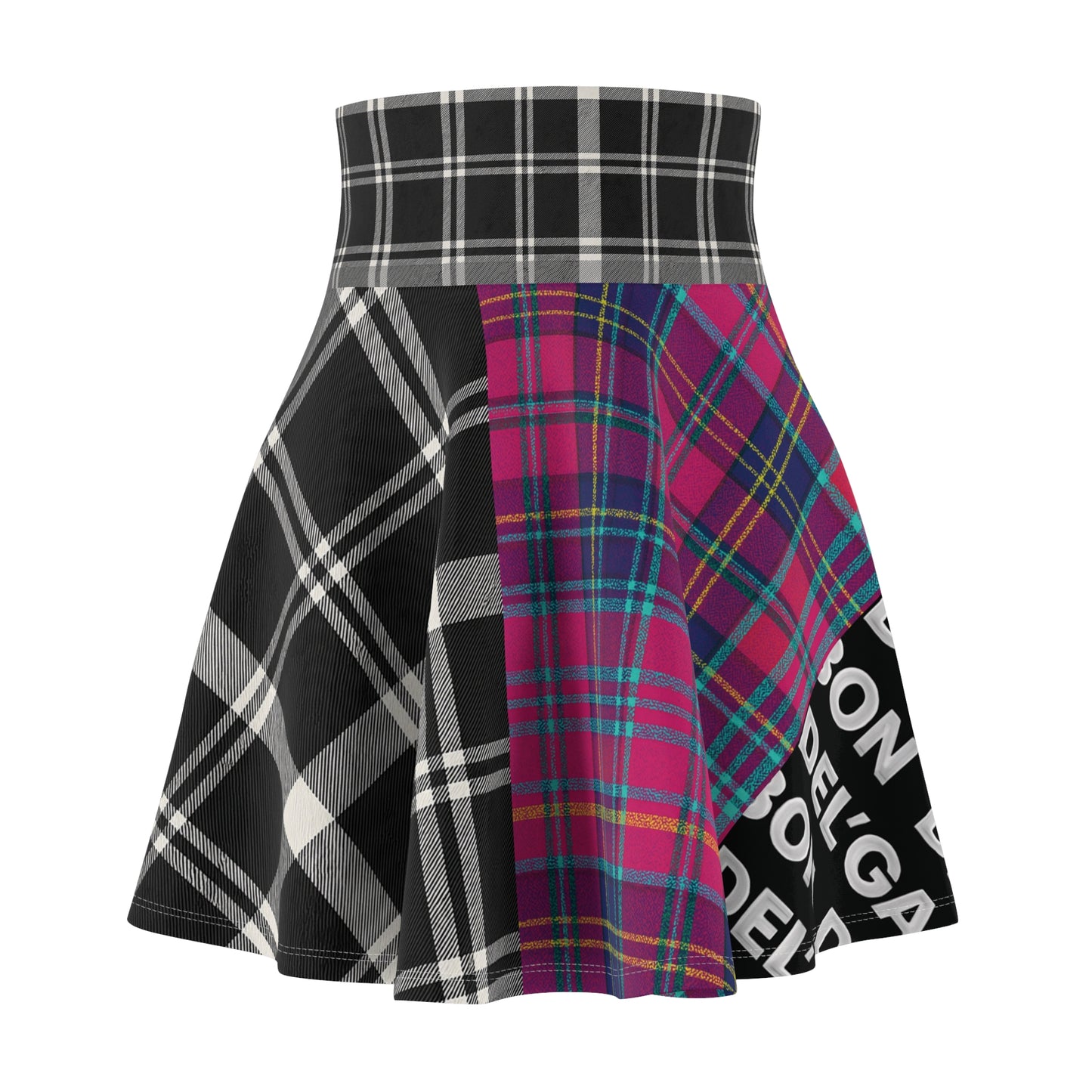 Del’Gabon-Plaid Women's Skater Skirt,