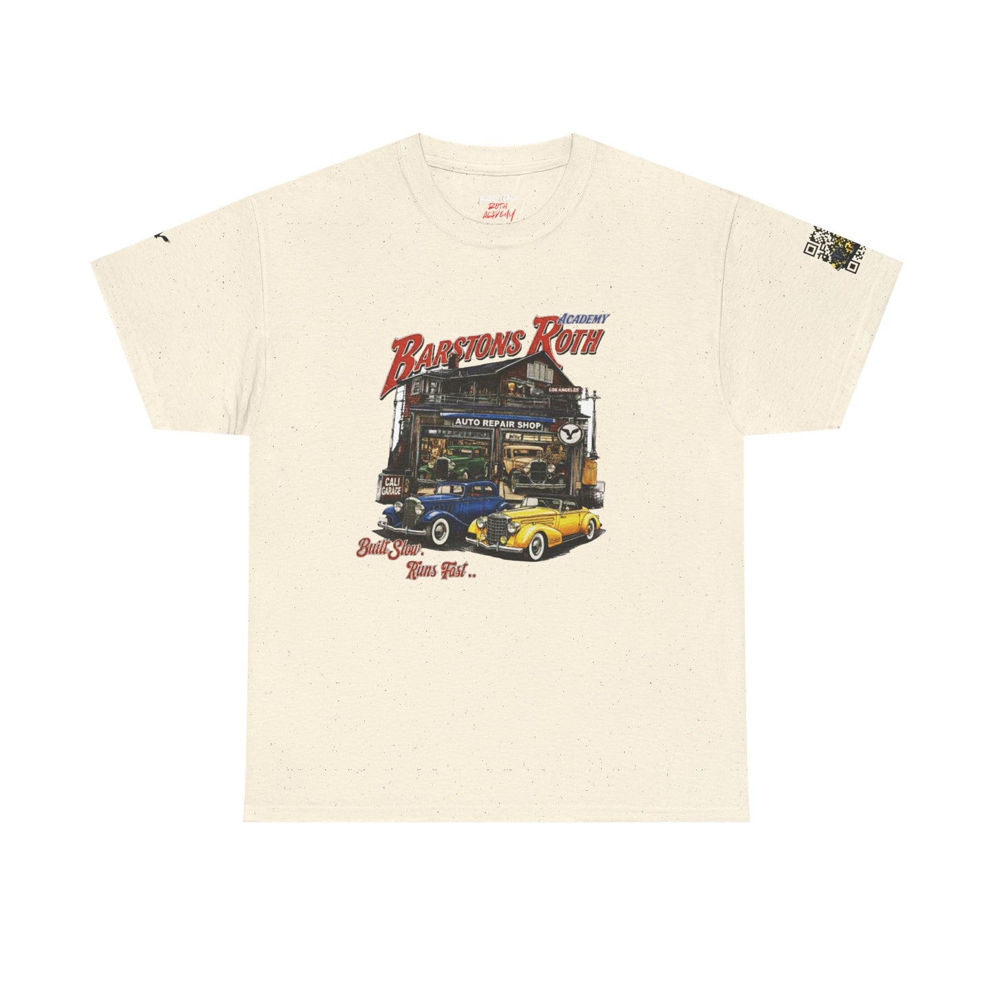 Barstons Roth Academy Vintage Auto Garage Tee SCAN-ENABLED