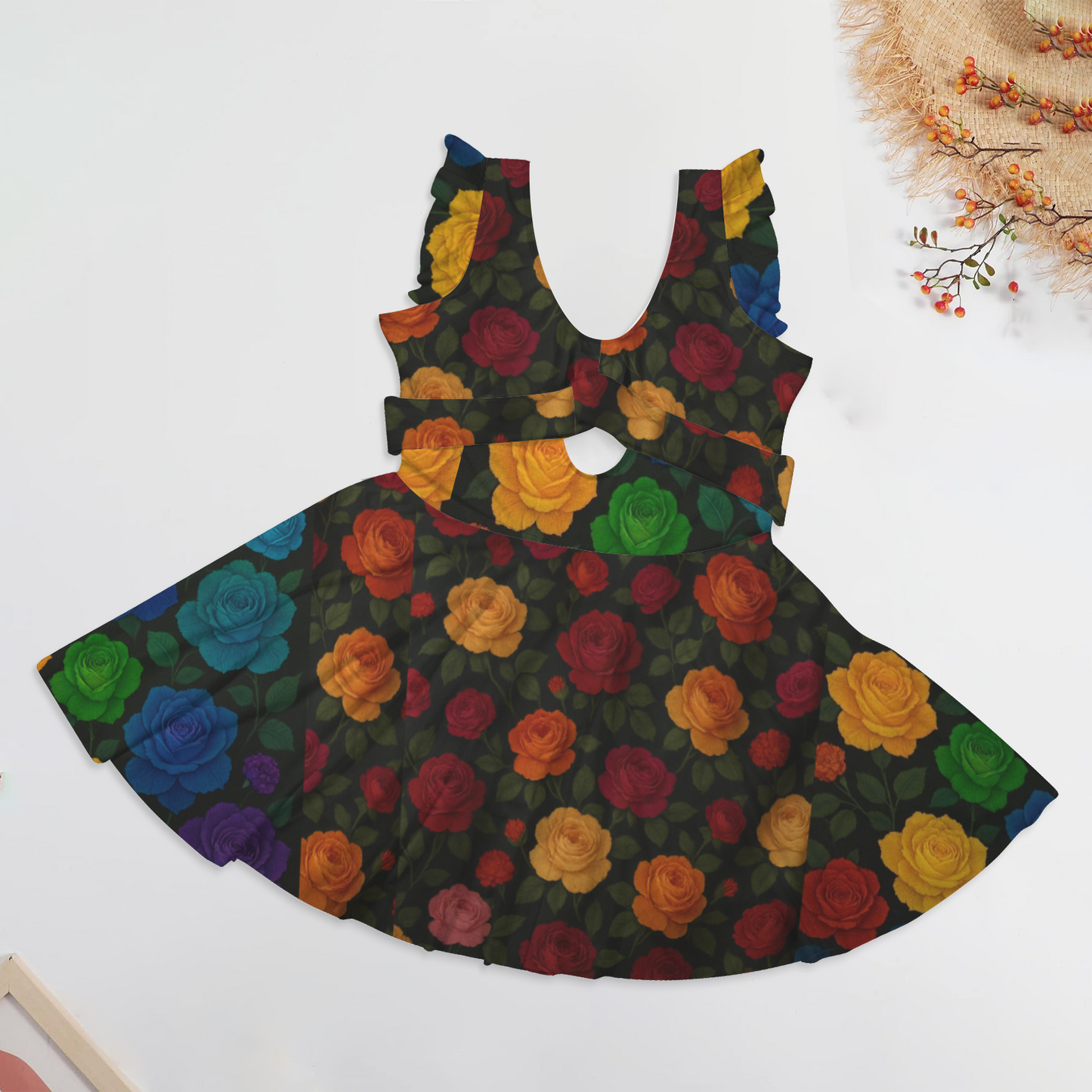 LA Rosa Couture Dress-Luxury rose bloom cocktail swimsuit dress